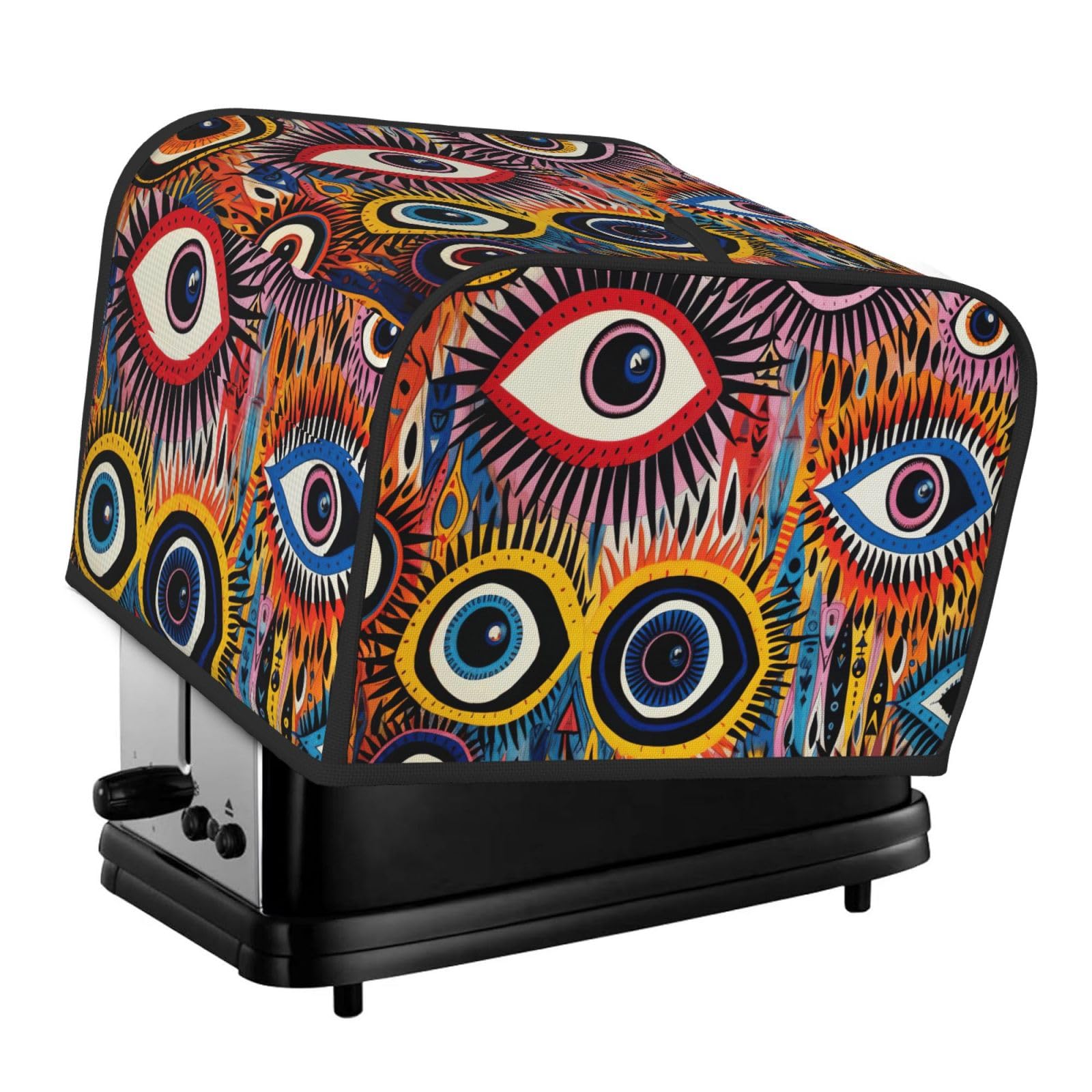 Eyes Print 4-Slice Toaster Cover Dustproof Waterproof Kitchen Appliance Protector For Bread
