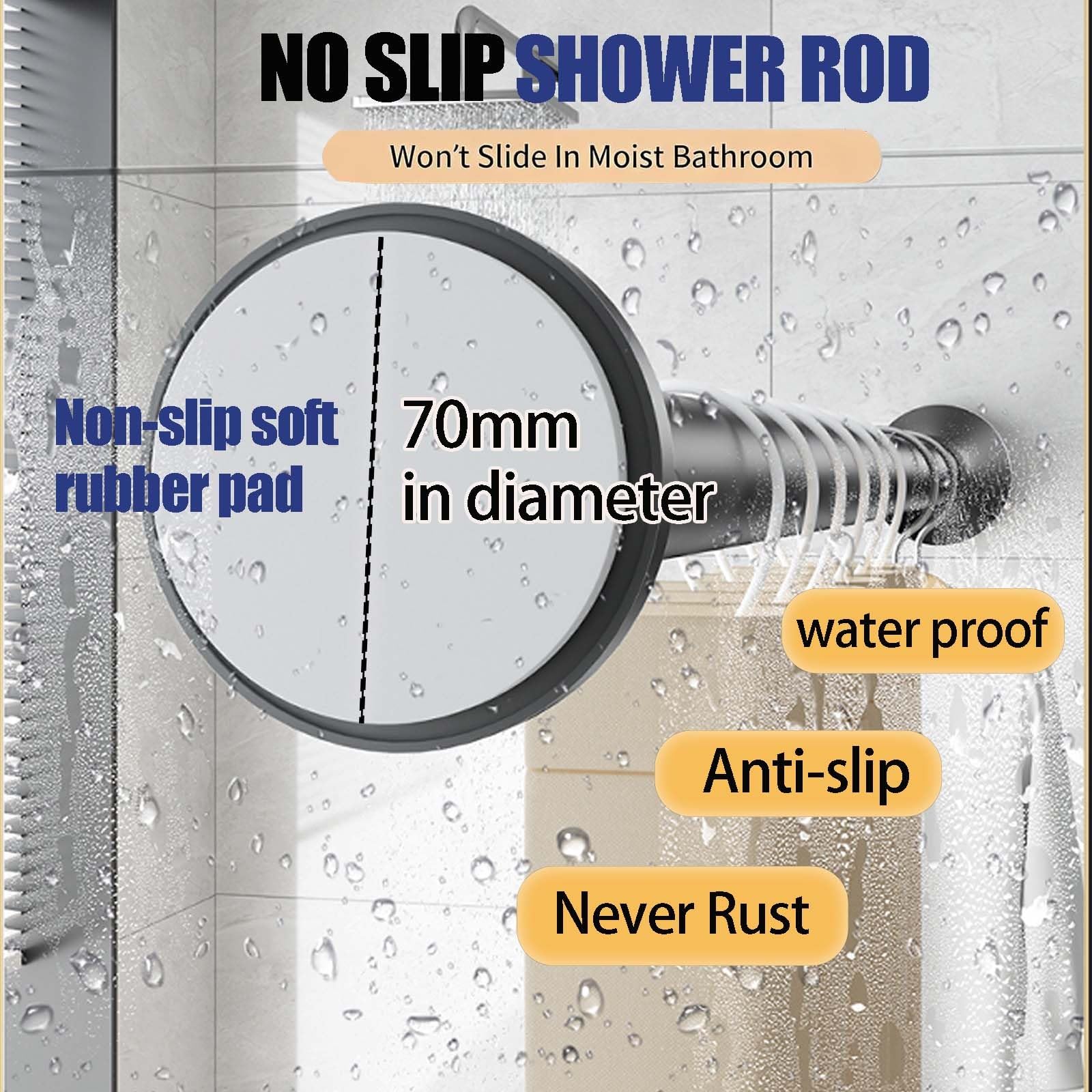 Tringle de Rideau de Douche Sans Percage 40-500 cm Tringle de Douche Acier Inoxydable Tringle Télescopique Extensible pour Salle de Bain, Fenêtre, Porte, Penderie(Black,3.6-4.5m)
