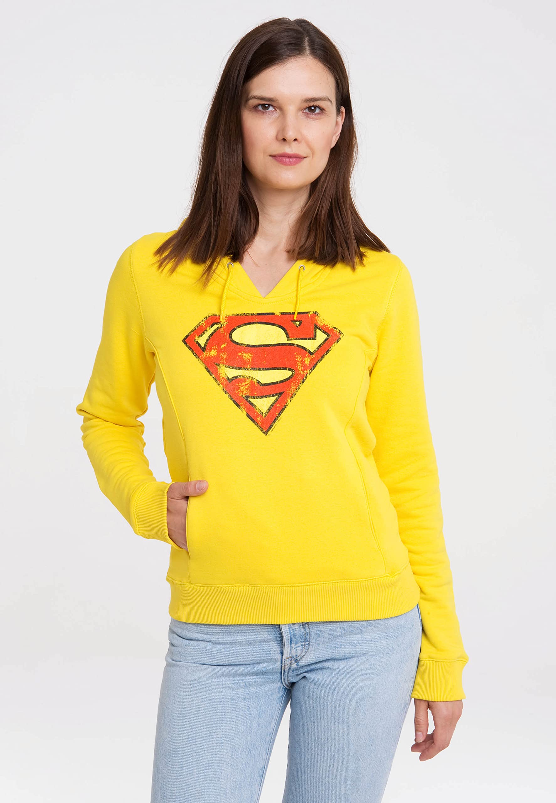 Logoshirt® DC Comics I Superman I Logo I Bluza z kapturem z nadrukiem I Damska i męska I Długi rękaw I Licencjonowany oryginalny wzór