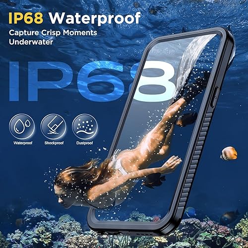 Miniatura 3 de Humixx Funda impermeable para iPhone 15 Pro Max, lente integrada y protector de pantalla, [14 pies de cuerpo completo a prueba de golpes] [IP68 bajo