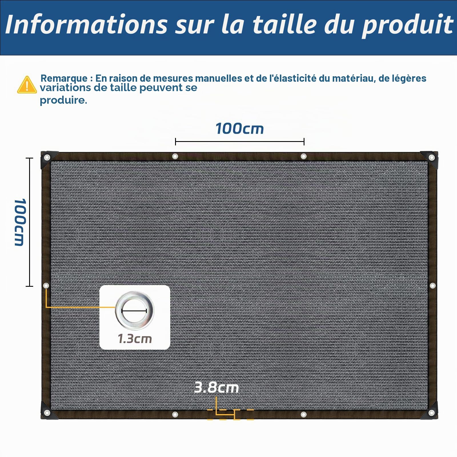 Voile d'ombrage de jardin - Avec œillets - Protection solaire - 4 x 5 m - Filet d'ombrage pour balcon, serre, plantes, terrasse, poulailler, piscine - Brise-vue - Coupe-vent - Perméable à l'eau