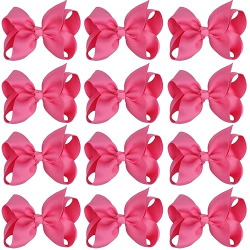 Miniatura 3 de 4 pulgadas Boutique - Pinzas para el cabello para niñas y bebés, 12 unidades, color liso (naranja)