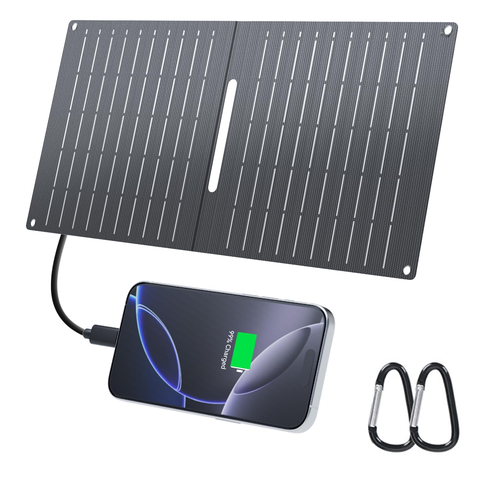 Caricatore Solare Portatile 15W 5V Con Porta USB-A – Pannello Pieghevole IP67 Resistente All’acqua, Per Smartphone E Fotocamera