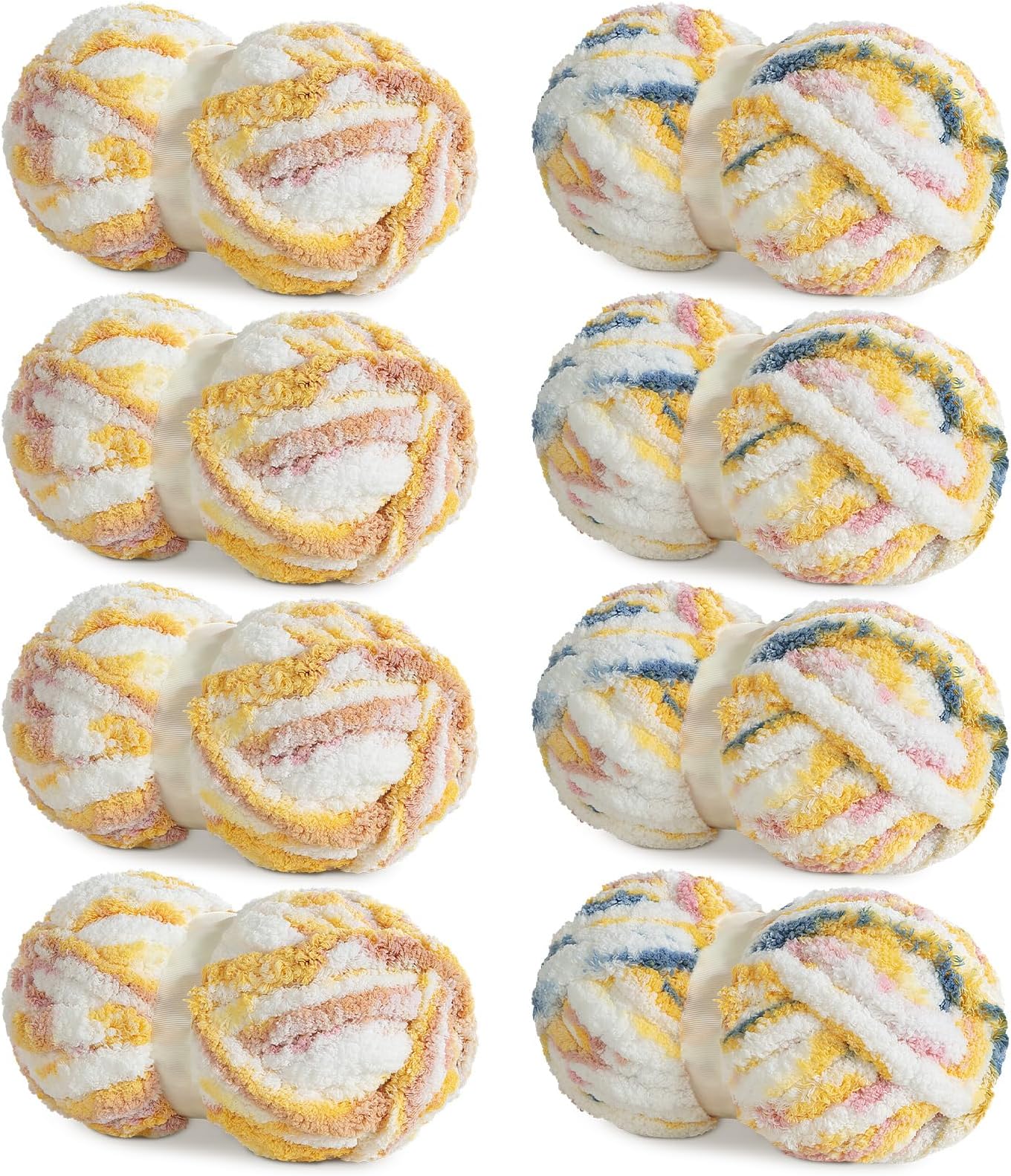 HOMBYS Chunky Chenille Yarn for Hand Knitting,Super Bulky