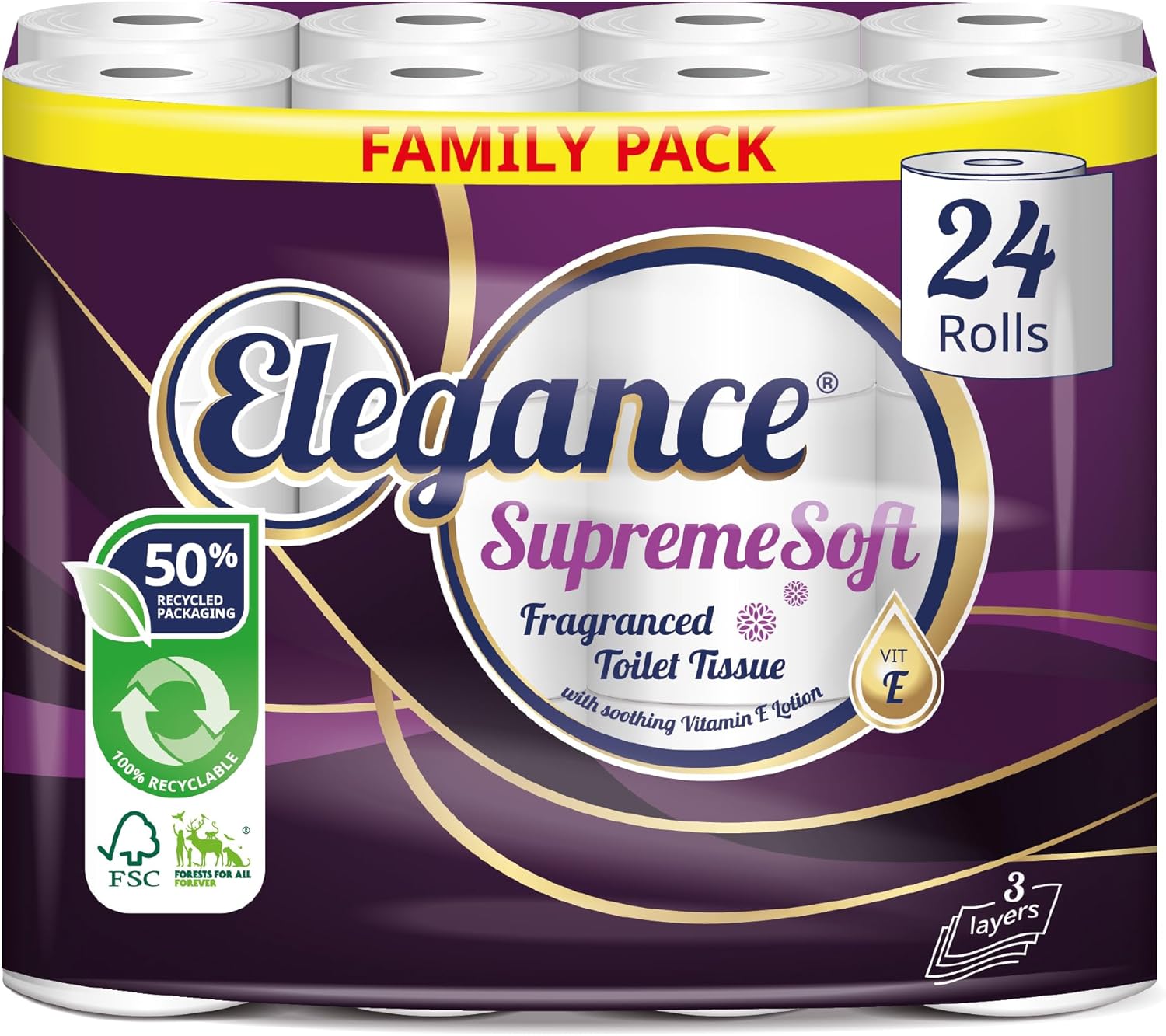 Elegance Supreme Soft Toilet Roll Bulk Buy (1 Pack x 24 Rolls) Amazon.co.uk Grocery