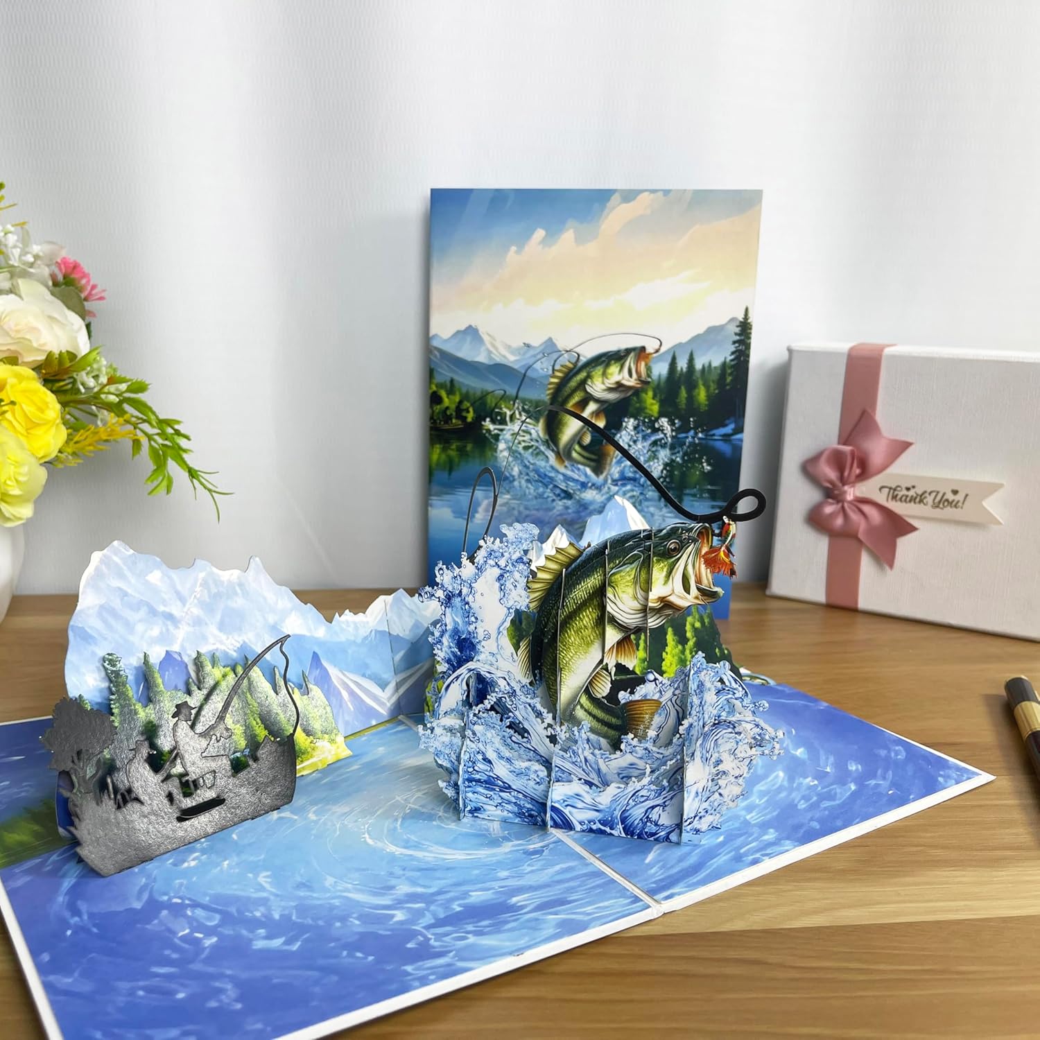 3D Bass Fish Popup Card - Handmade Fishing Paper Art for Birthday, Anniversary, Christmas, Father’s Day - Unique Greeting Card Gift for Him, Dad, Mom, Son, Husband, Boyfriend, Fisherman - Image 7