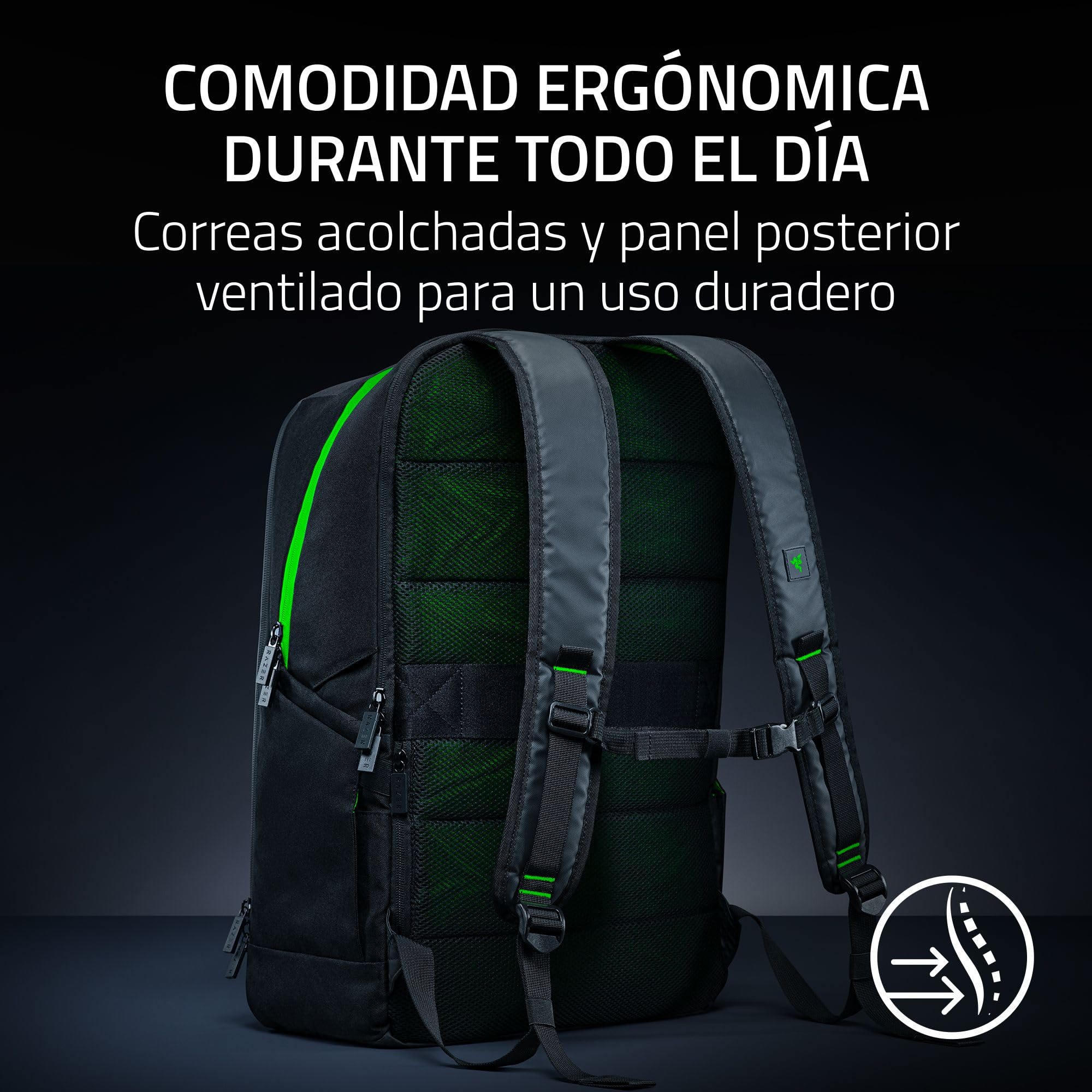 Razer Rogue 18" V4 – Mochila funcional de viaje con compartimento para portátil de 18" - Comodidad lista para viajar - impermeable y resistente a los desgarros - ergónomica | Negro