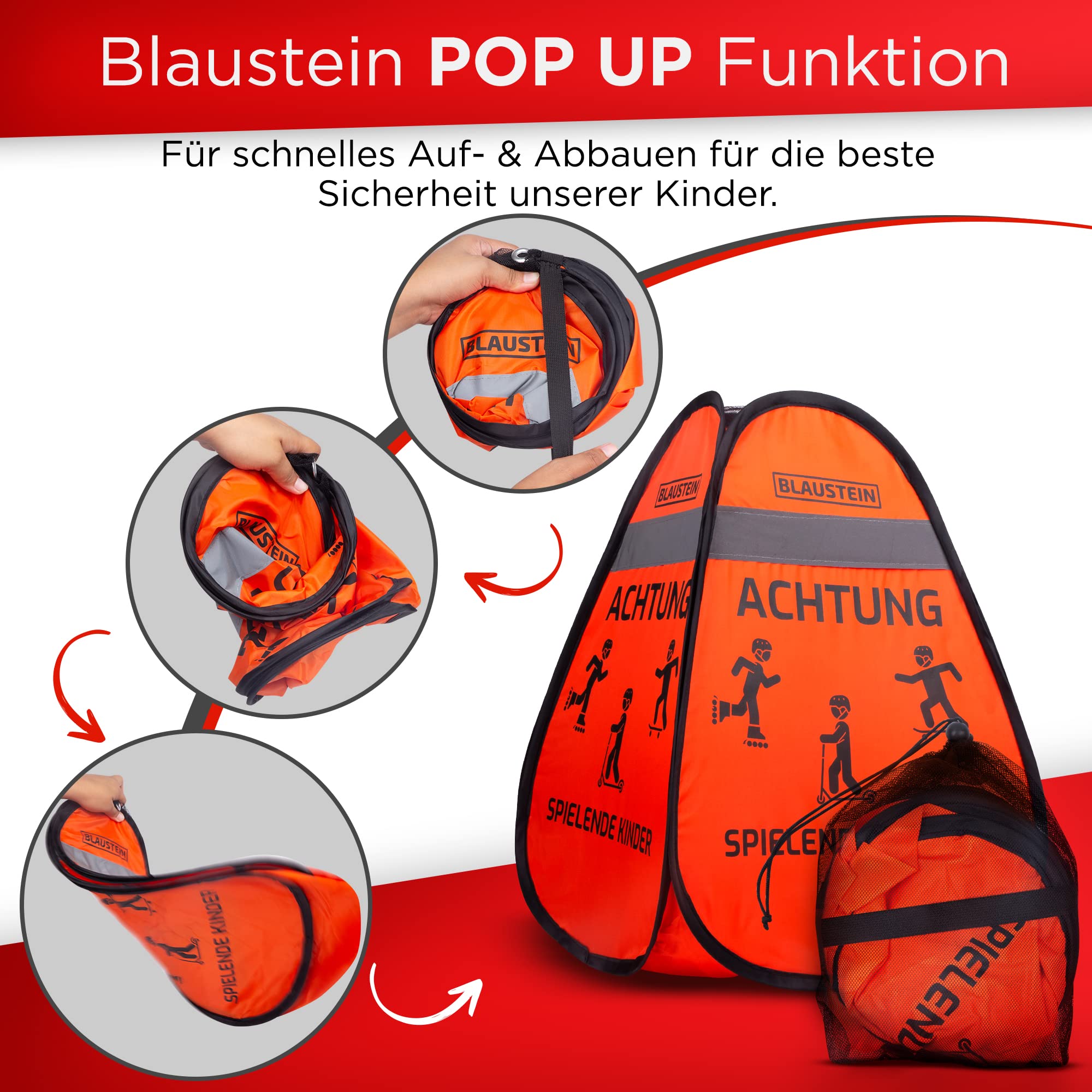 Blaustein Warnwürfel - Mehr Sicherheit für Kinder Straßenwarnschild Spielende Kinder