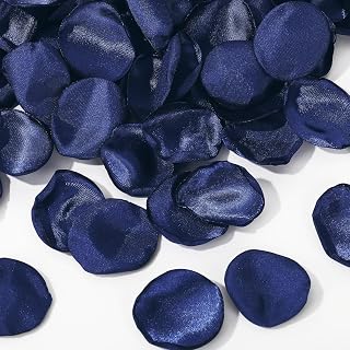 Whaline 600Pcs Silk Rose Petals Navy Blue Flower Petals Artificial Scatter Flowers for Bridal Shower Romantic Night Wedding Aisle Table Centerpieces Reception Tables Decorations