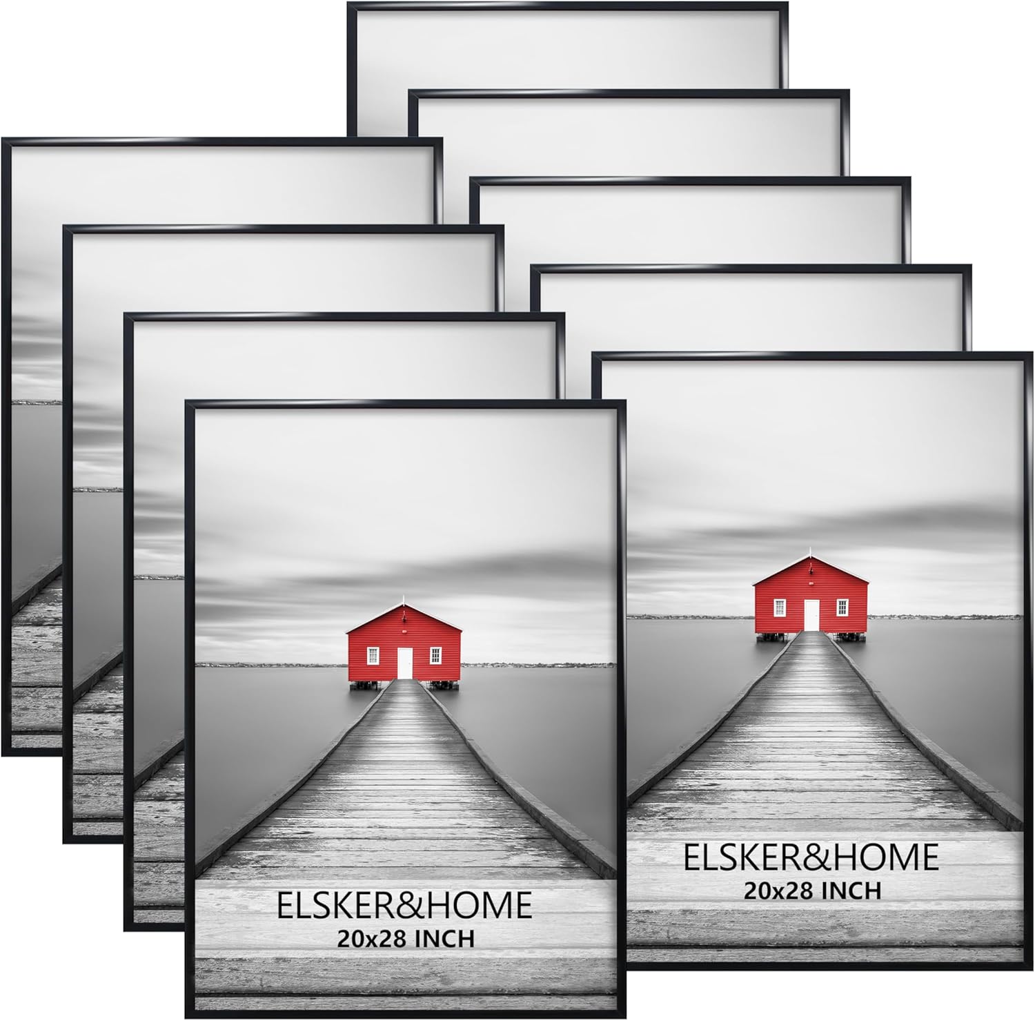 ELSKER&HOME 20x28 Frame, Picture Frame 9 Pack Black, Poster Frame 20x28 for Horizontal or Vertical Wall Mounting, Sturdy and Scratch-proof Black-9Pack 20 x 28