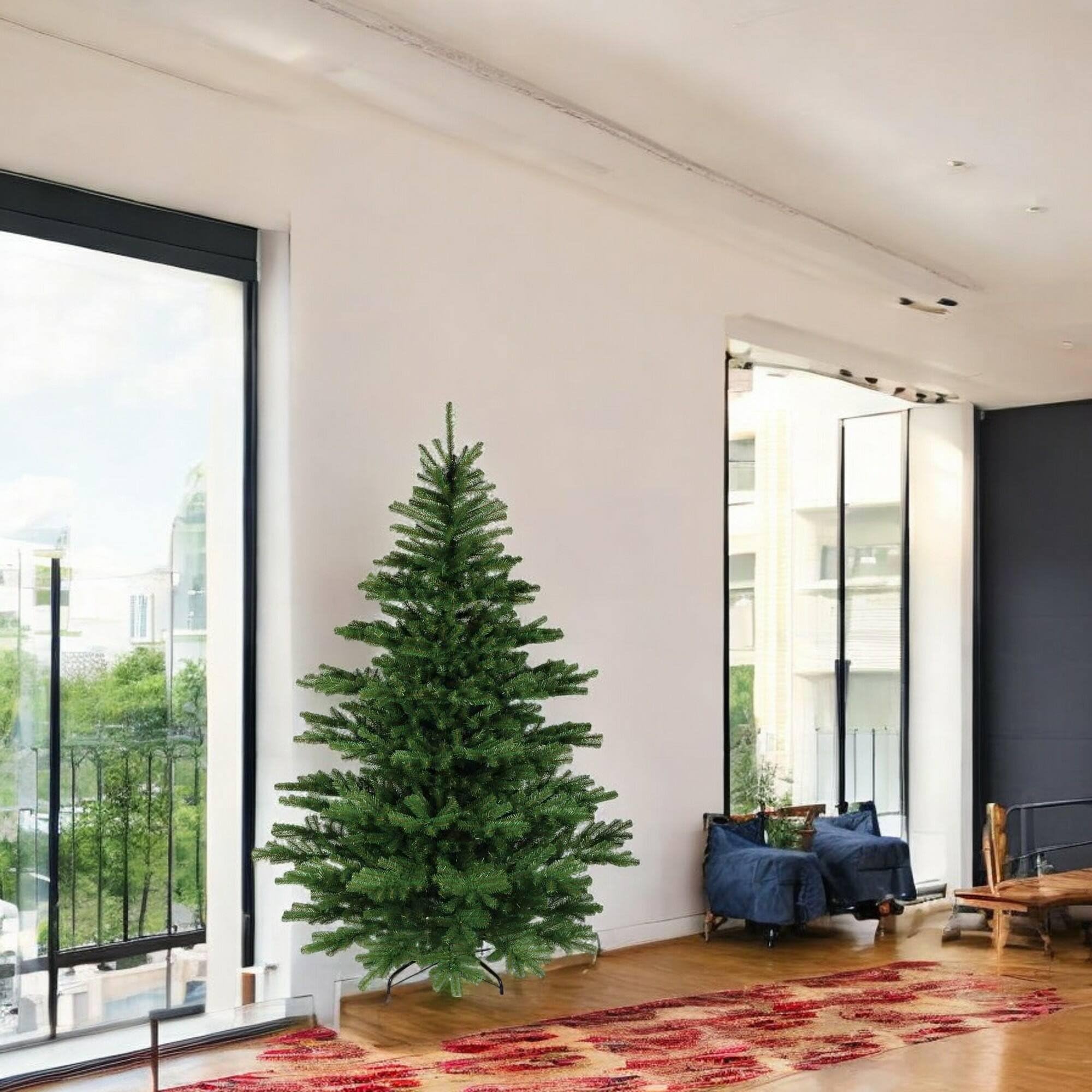 Dmora - Sapin de Noël 150 cm Graz, Pin Artificiel, Arbre à Effet réel, Sapin de Noël, 120x120 h150 cm, Vert