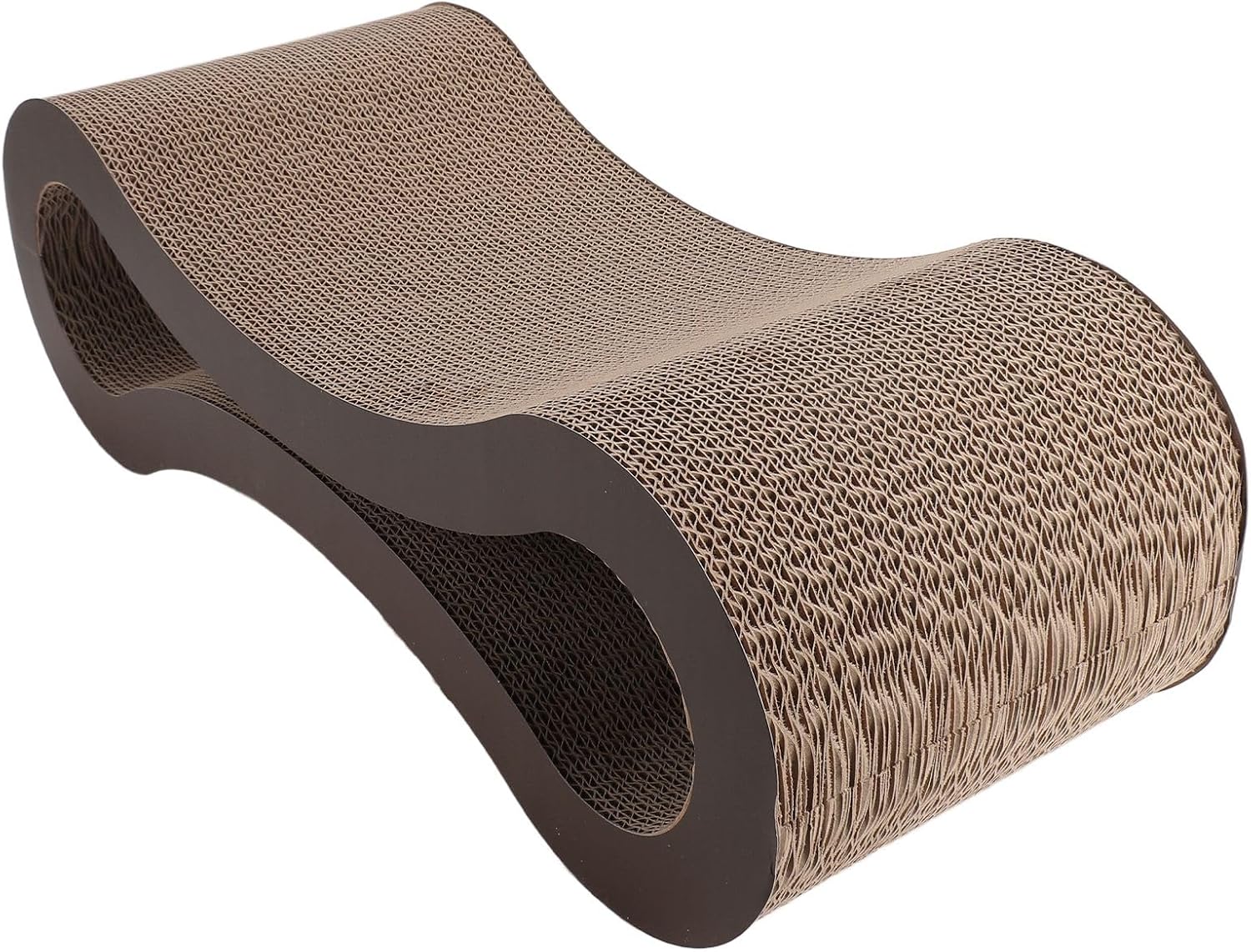 Corrugated Cat Scratching Pad, Cat Scratcher Lounge Protecting Furniture High Comfort 56cm Length Ergonomic for Household (Coffee)