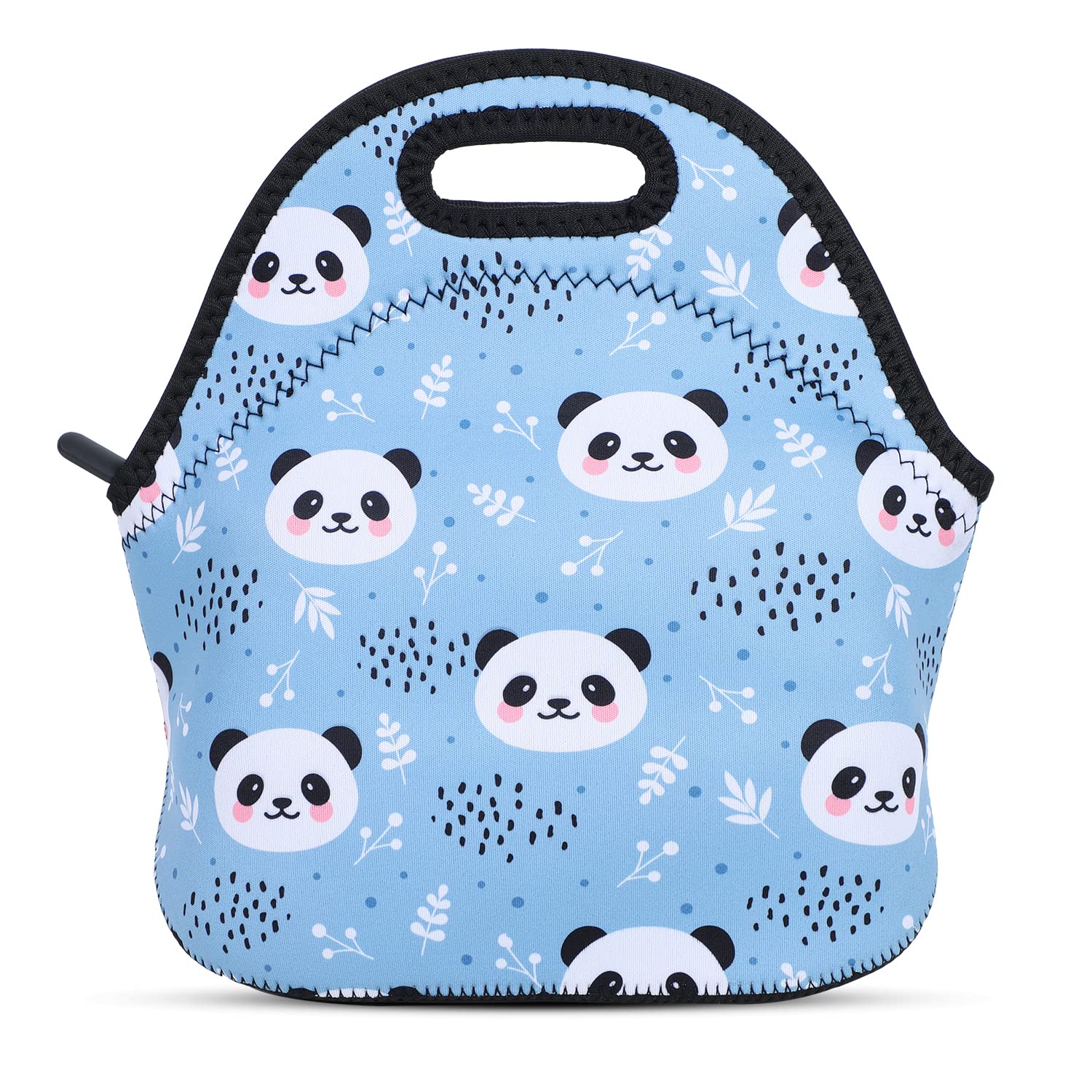 Violet Mist Panda Neoprene Lunch Bag for Women Kawaii Cute Insulated Lunch bags Handbag Reusable Lunch Box Gift