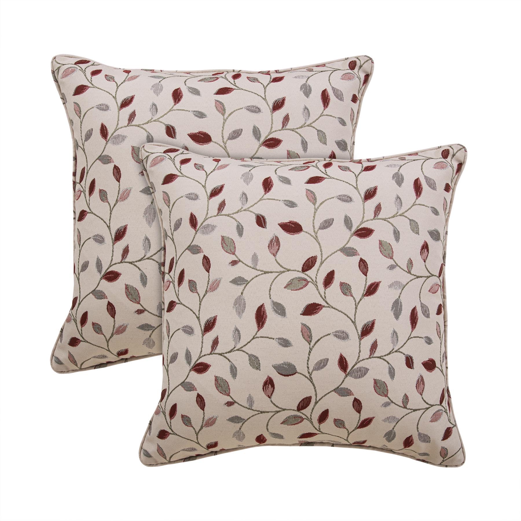 Housse de coussin durable anti-plis jacquard rouge floral pour canapé