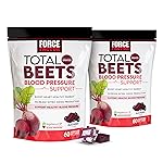 Force Factor Total Beets Blood Pressure Support Supplement with Beets Powder, Great-Tasting Chewables for Heart-Healthy Energy, and Increased Nitric Oxide, 120 Chews, 2-Pack