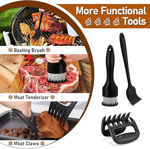 Miniatura 5 de Joyfair - Sartén para asar con estante para pollo y pavo (7 unidades), juego de sartenes para asar de acero inoxidable, utensilios para hornear