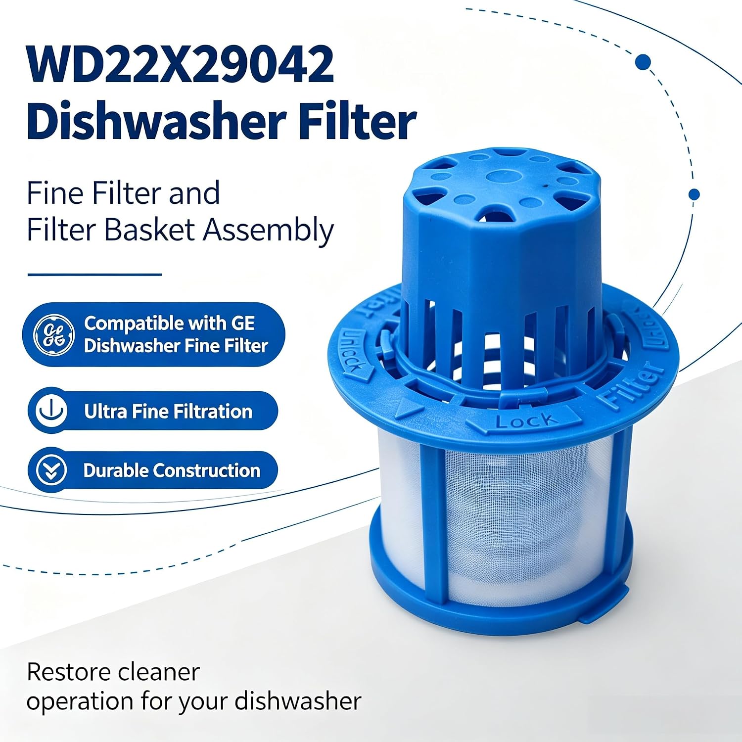 WD22X29042 Dishwasher Filter Compatible with GE Dishwasher Fine Filter
