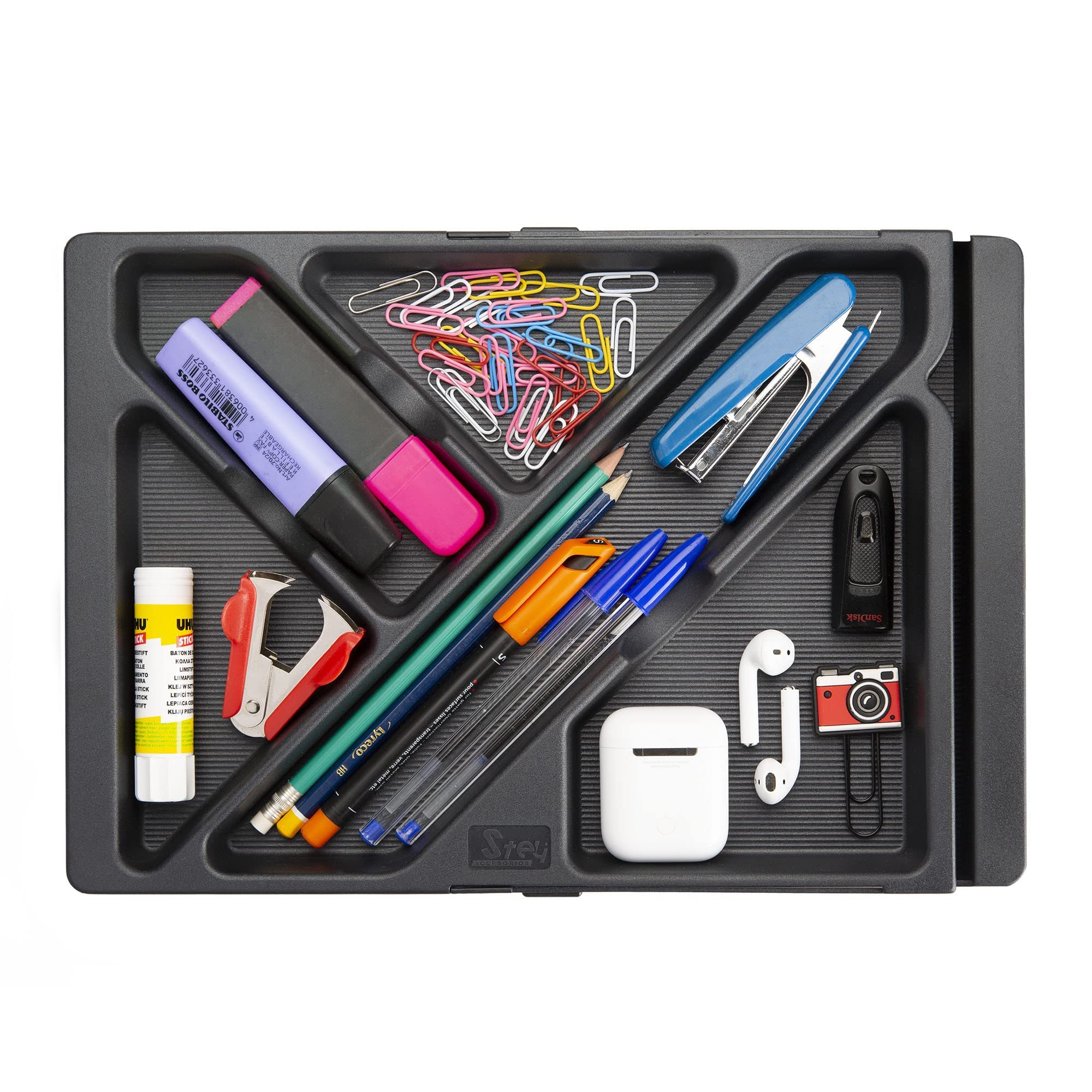 Extendable Tray for Office Desk Drawer, Made of Recycled Plastic, 32.8, 45.2 x 22.5 x 2.5 cm, Fits any Size Drawer, Black - Image 4