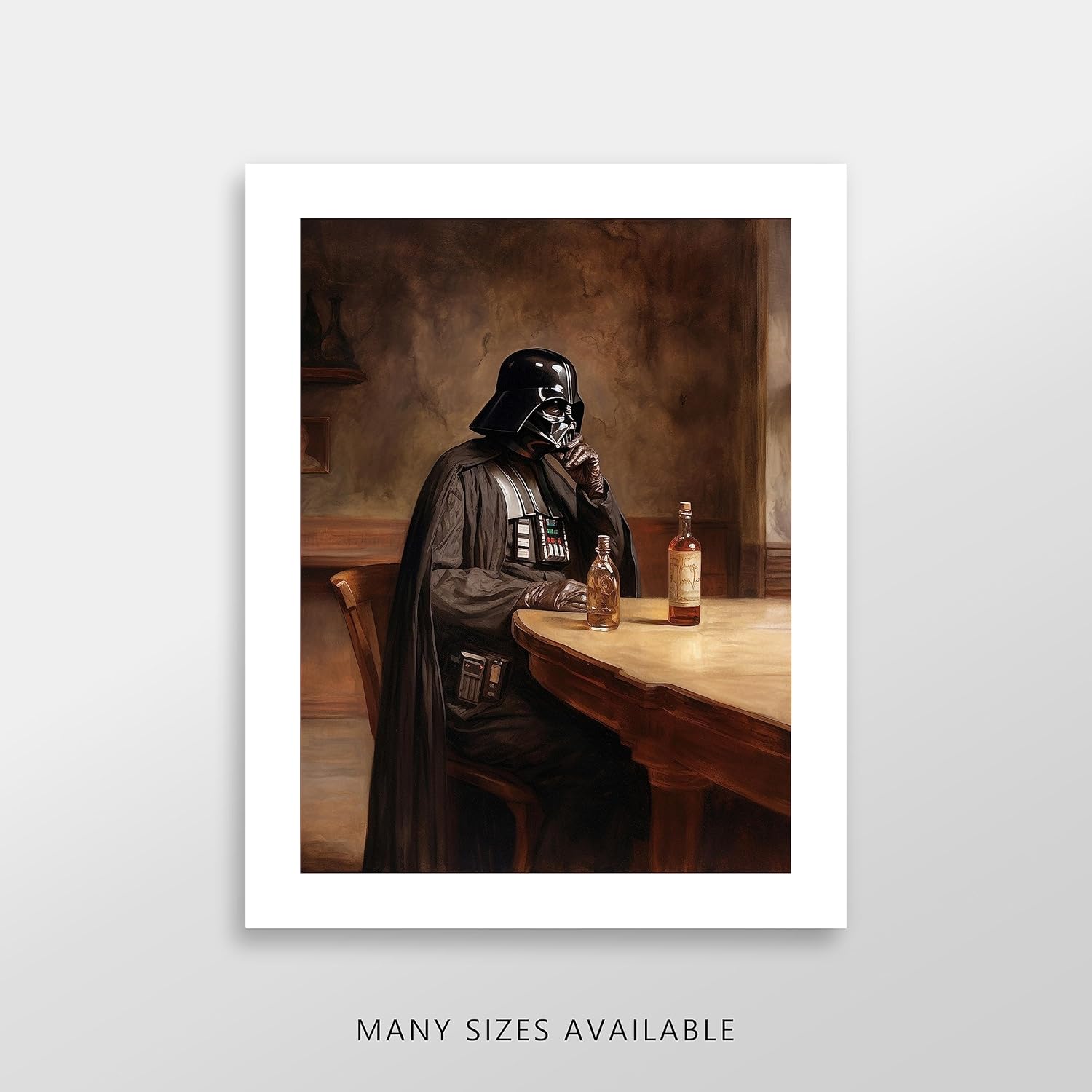 Star Wars Bar Art Prints - Premium Giclee Fine Art Print - Aesthetic Man Cave Wall Décor, Bourbon Whiskey Print Poster for Bar and Home Decor, Ready to Frame