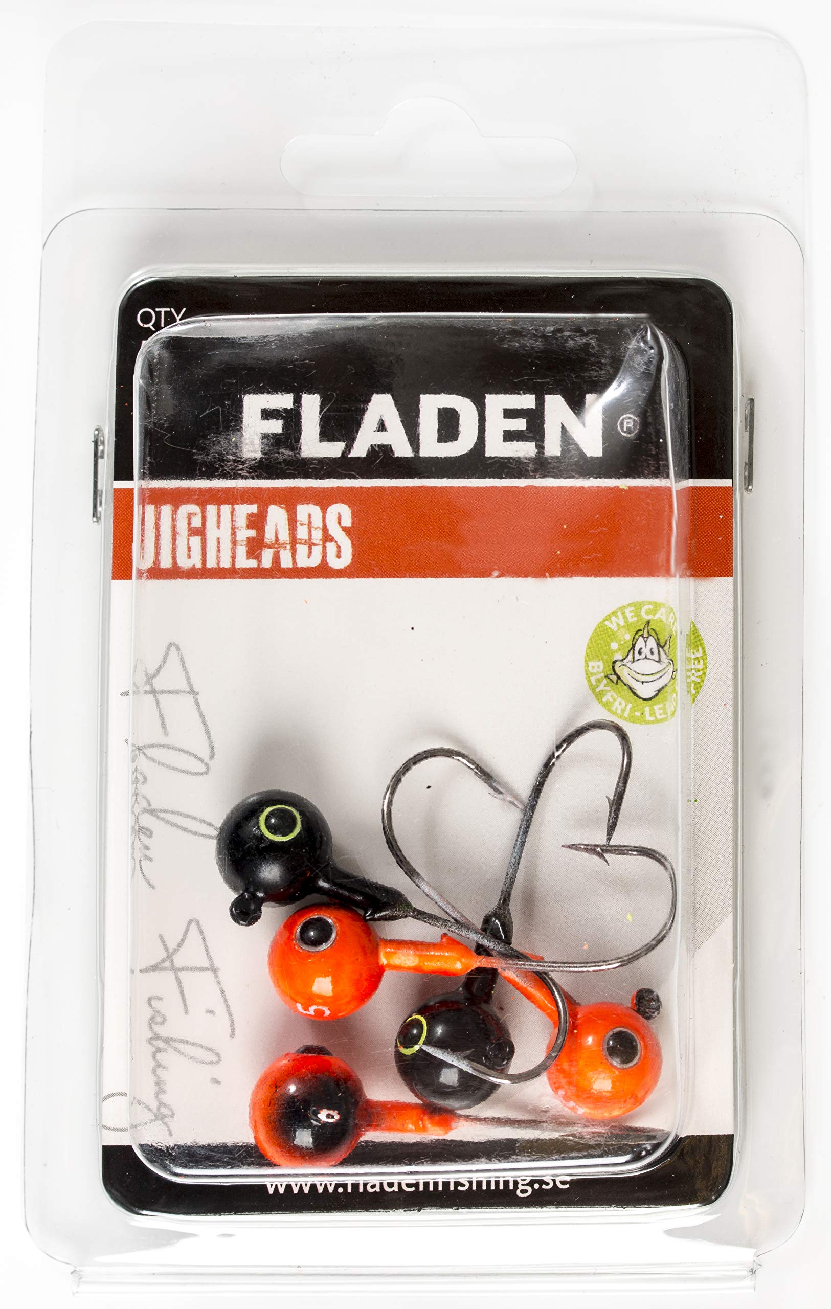 FLADEN Fishing, Assorted Multi Coloured Non-Toxic Ball Jigheads, Perfect for predator fishing with soft bodied lures (5 Pack