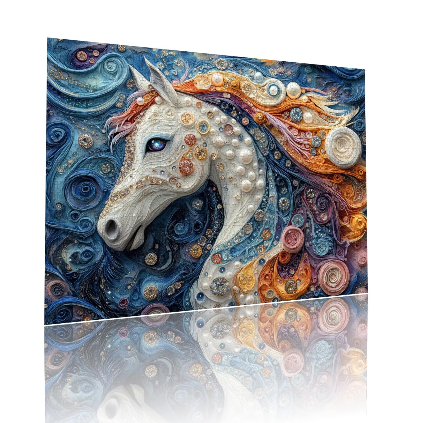 Pferd Puzzle für Erwachsene Kinder Anspruchsvoll 5000 teile Impossible Klassische Puzzles Schwer Abstrakt ab 8 9 10 Jahre Mädchen Jungen Jigsaw Kunst Educa,für Dekoration und Geschenke 105x156cm t-617