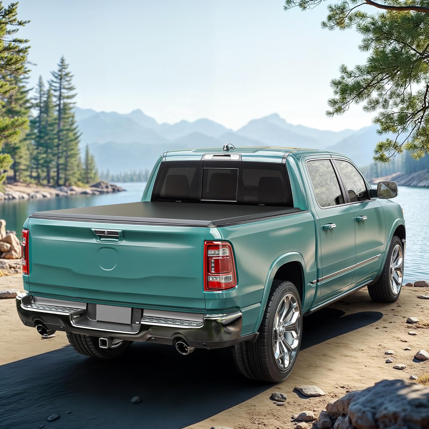 Soft Tri-Fold Truck Bed Tonneau Cover Fit for Dodge Ram 1500 2009-2026 (Incl. Classic & New) 5.7 ft Bed Without Rambox