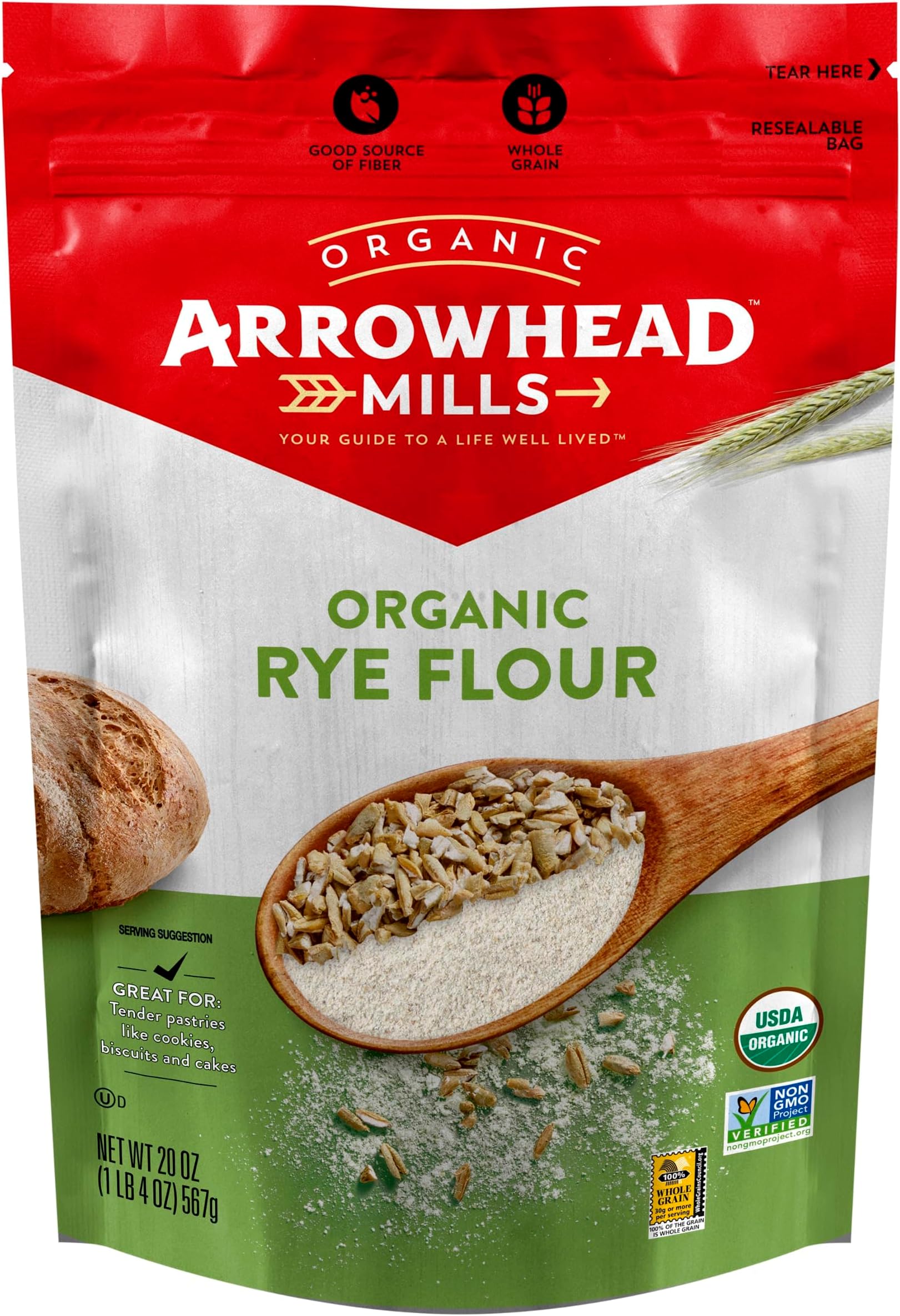 Organic Rye Flour, 20oz (567 g)