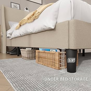 ファム Amazon.com: VECELO Full Size Platform Bed Frame with Fabric