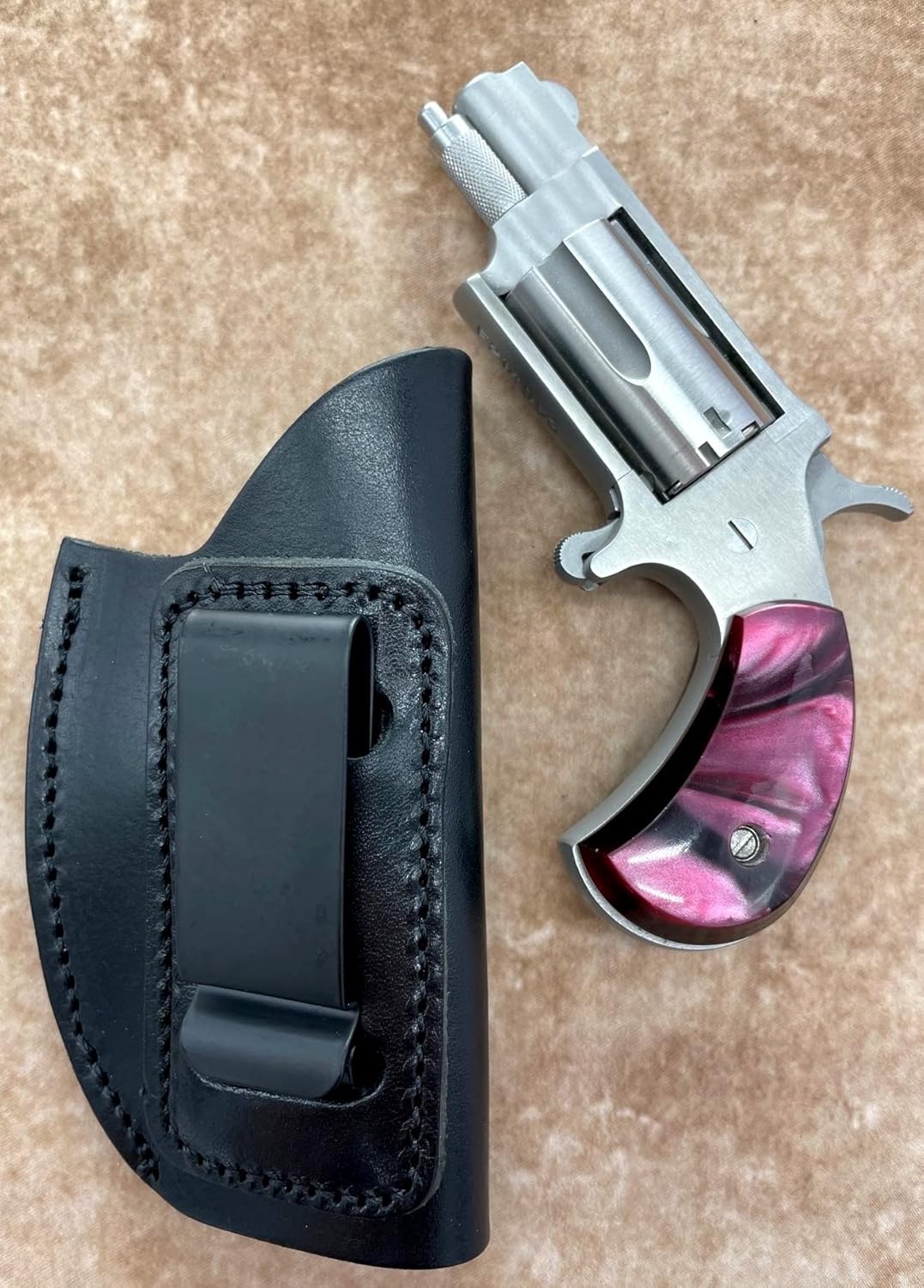 Cebeci ARMS Right Hand Black Leather Inside Pants Concealment Holster for North American ARMS NAA Mini Revolver 22 Magnum 22LR 1-1/8'' to 2'' Barrel