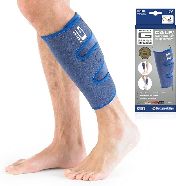 Neo G Calf Shin Support for Pain Relief from Calf Injury, Shin Splints Treatment, Sprains, Running, Sports, Recovery - Adjustable Calf Compression Sleeve Men Women - Class 1 Medical Device