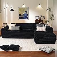 Vista 23 de ovios Sofá seccional Cloud de 104" con chaise en forma de L, sofá modular moderno con asiento profundo, sofás tapizados para sala de estar y Beige