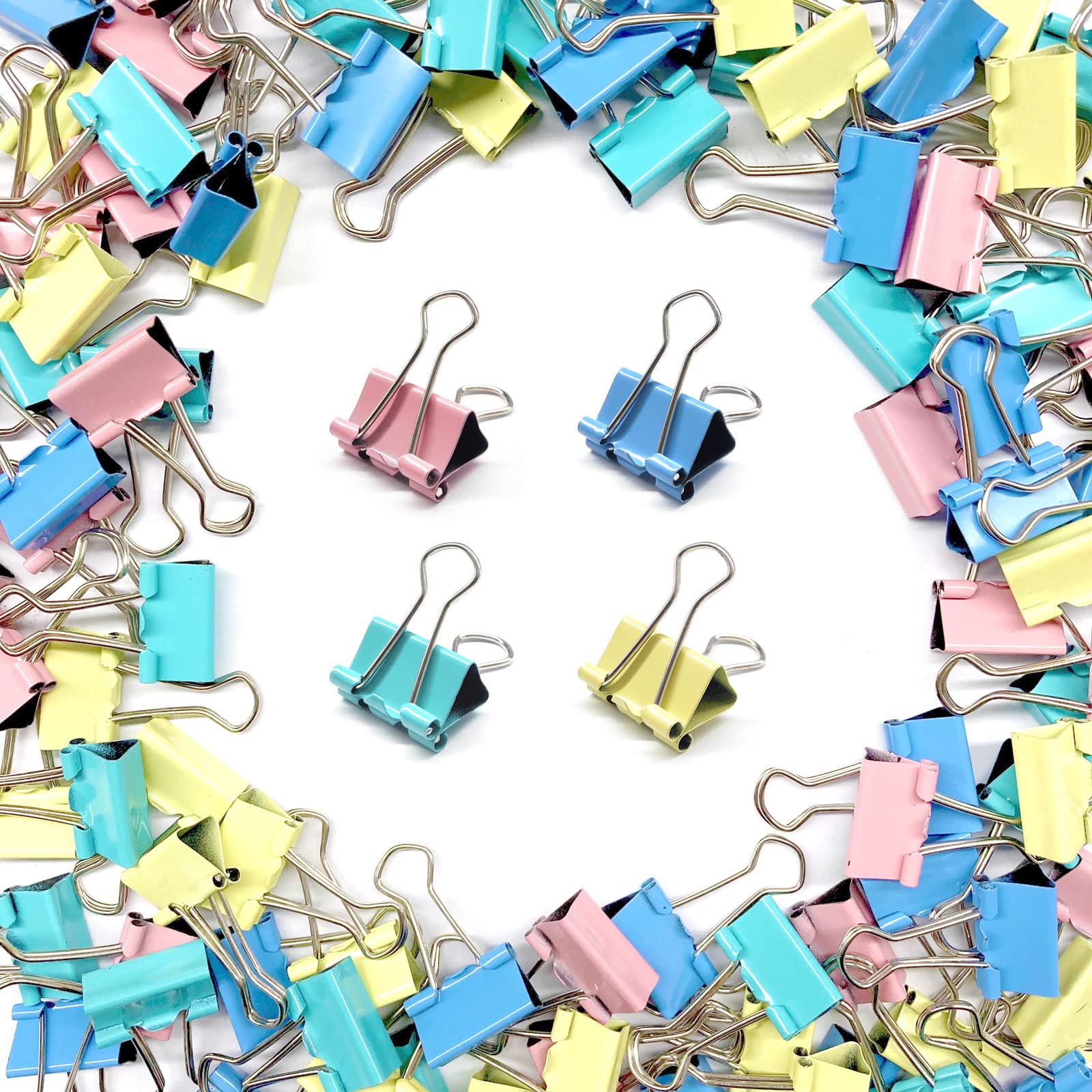120 Pcs Colored Binder Clips, 3/4inch(19mm), Small Size for Office Supplies, 4 Vibrant Colors