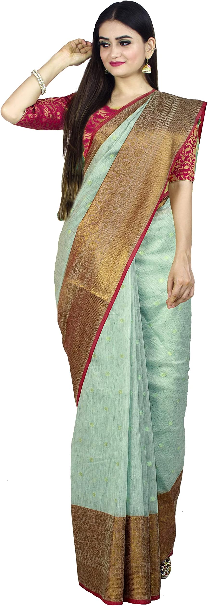 ChandrakalaBanarasi Saree for Women with Unstitched Blouse Piece Indian Wear (1426-P)