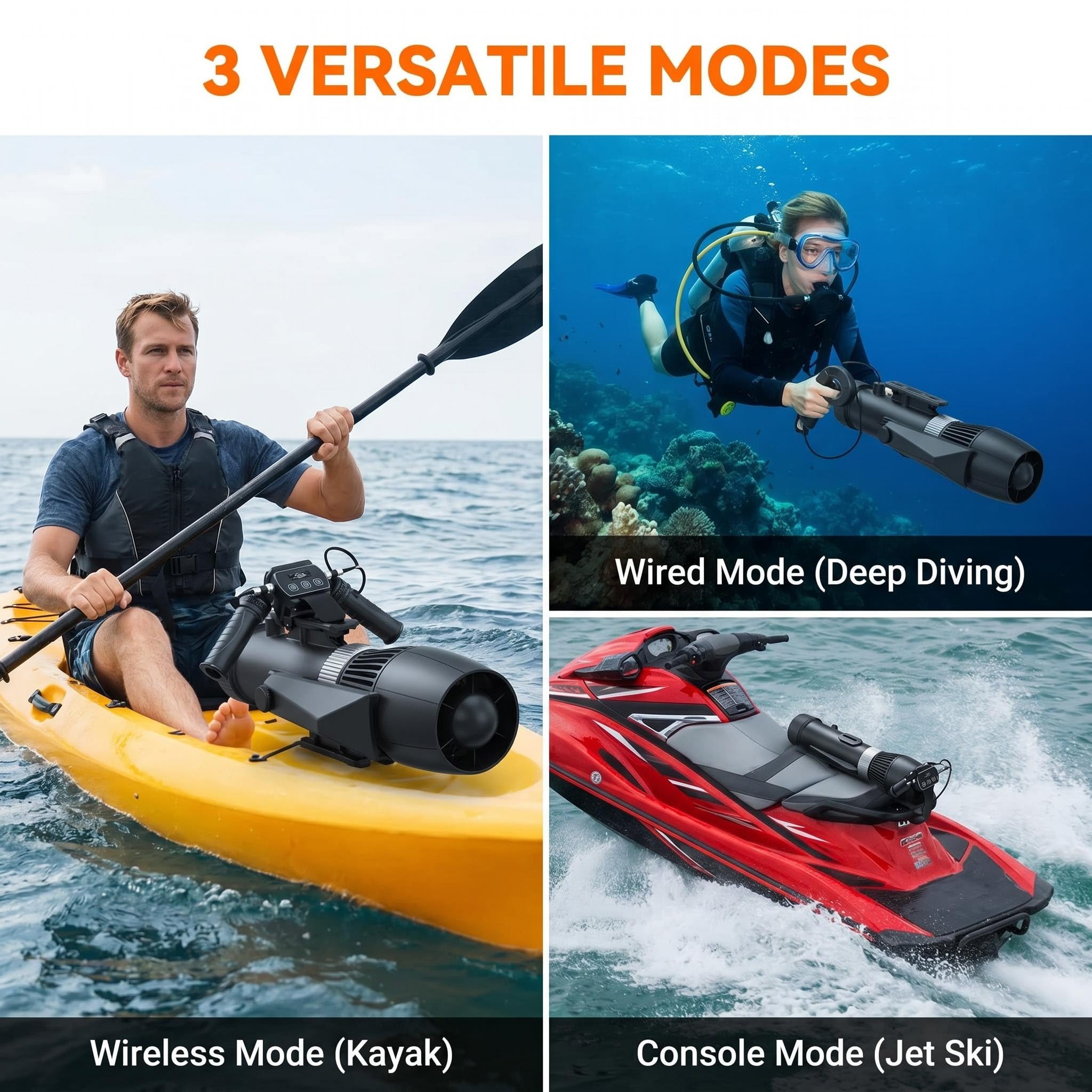 700W Elektrischer Unterwasser-Scooter für Erwachsene und Kinder Sea Scooter: 16000mAh Batterieleistung & Hochgeschwindigkeits-Bürstenlos | Bis zu 2,7 m/s