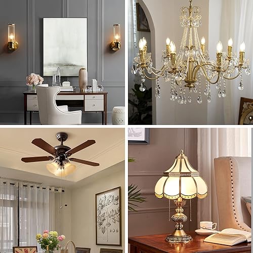 Miniatura 7 de Bombilla LED de araña de 4 W, base E12, 400 lm, bombilla LED de vela de filamento de luz diurna de 2700 K, paquete de 6, CRI 80+, certificación ETL