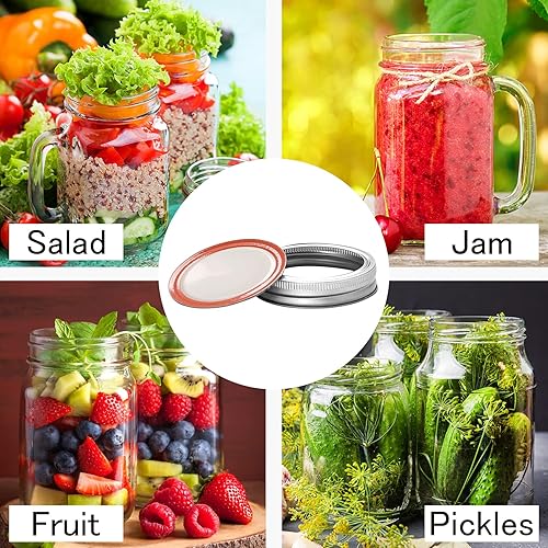 Vista 7 de SLifeJars Tapas y anillos para conservas de boca regular, 240 tapas y anillos para tarros Mason de 2.756 in y anillos para enlatado de boca regular