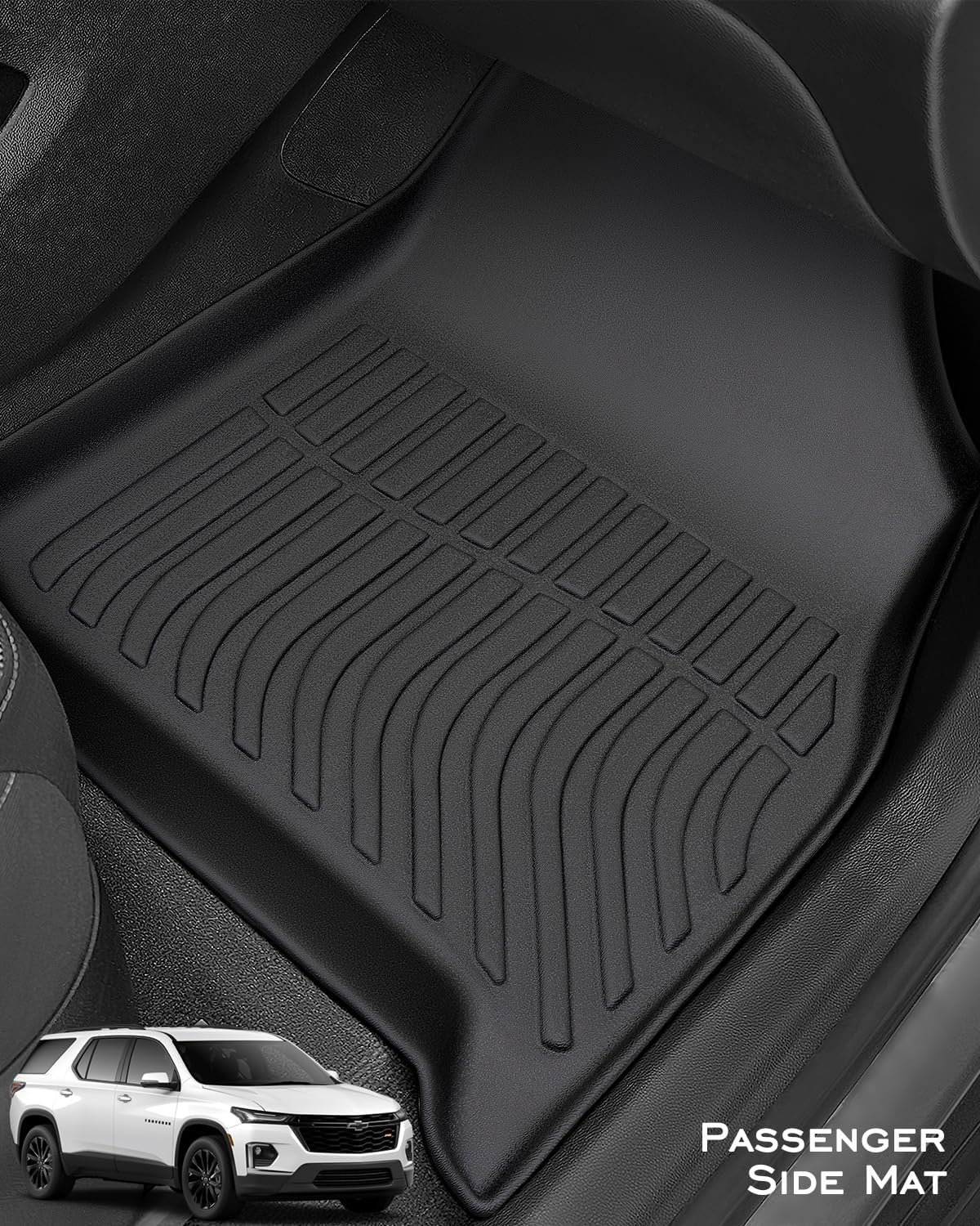 for Chevy Traverse Floor Mats 2026 2025 2024 2023 2022 2021 2020 2019 2018, ONLY 7 Seater for Chevrolet Traverse All Weather Cargo Liner Trunk Mats Bucket Seats, 2018-2026 Accessories - Image 3