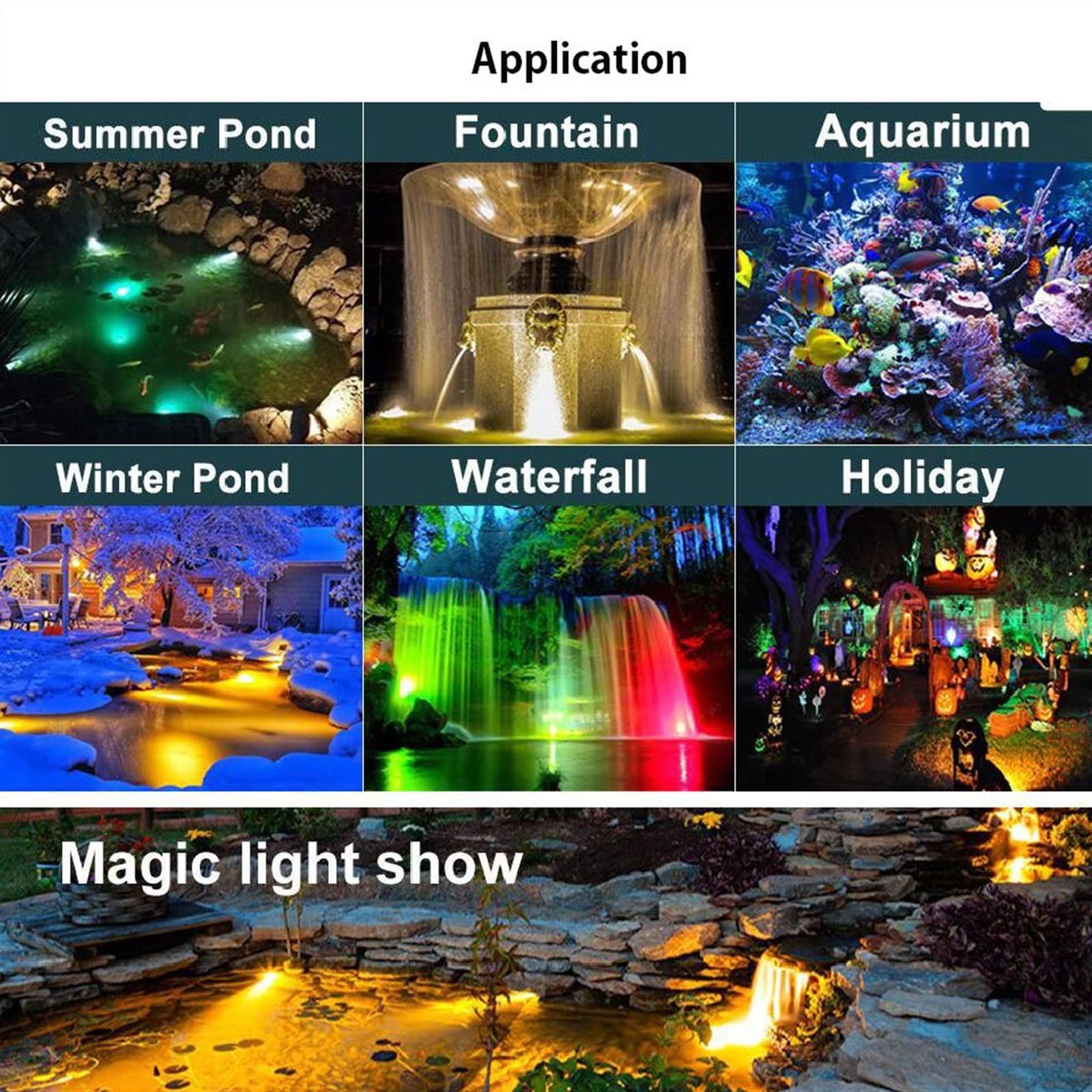 Luz para Piscina Fotos de cambio de color, 1 LED de 2 V Luces de la fuente submarina luces de estanque impermeables focos sumergibles for el agua multicolor Dimmable for jardín de jardín césped Luces