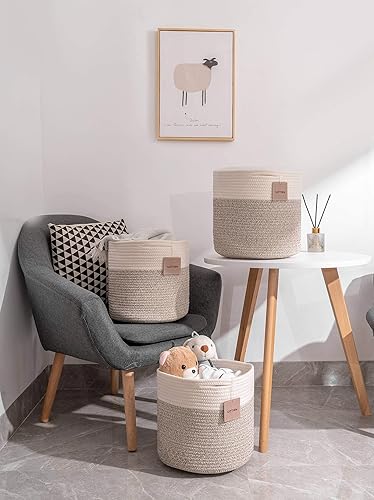 Miniatura 5 de voten Cestas de almacenamiento de 13 x 13 pulgadas, canastas de cubos para organizador de cubos de 13 x 13 pulgadas, cestas tejidas para