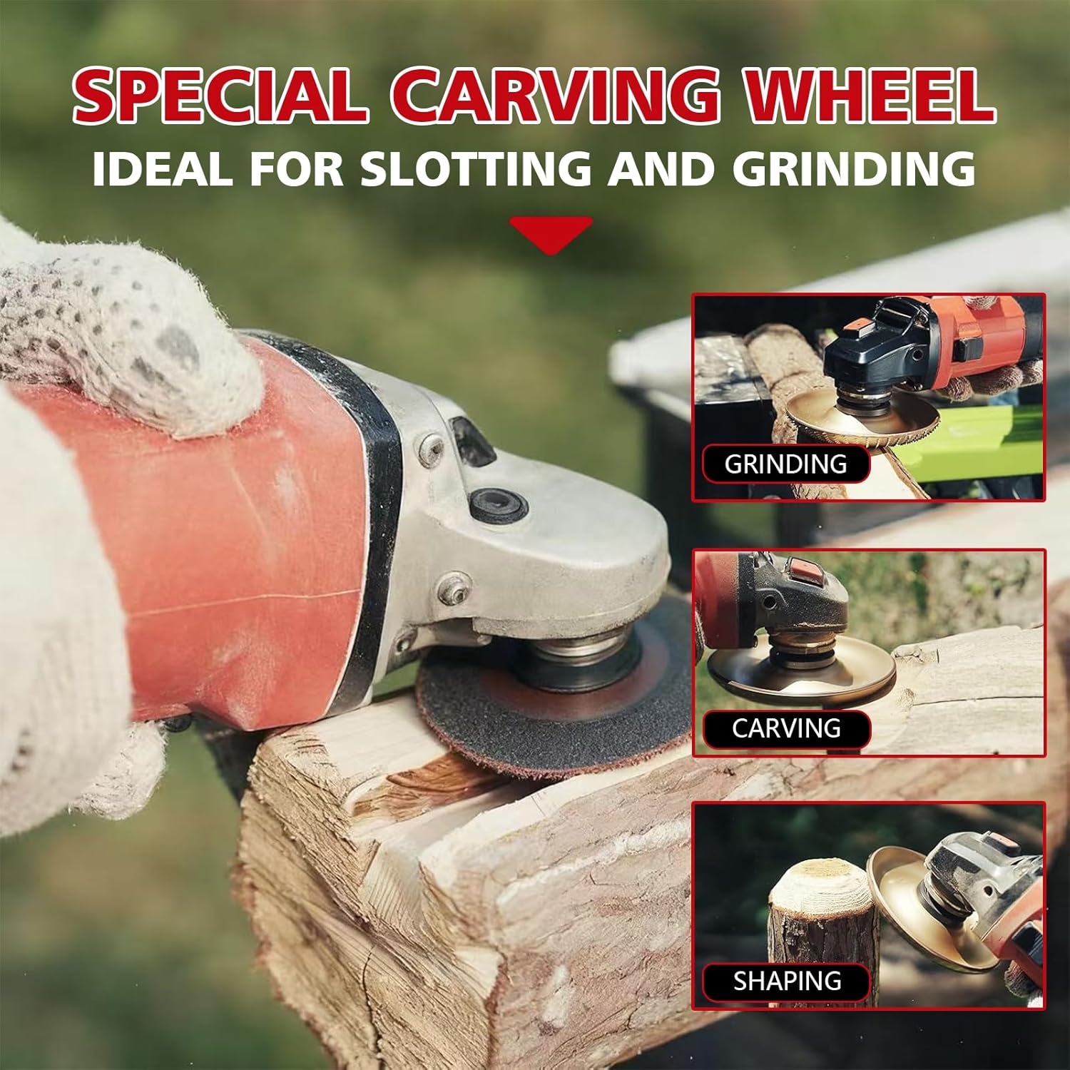 10PCs Angle Grinder Wood Carving Grinding Disc Set | 4" or 4 1/2" Wood Shaping Wheels for Stump Grinders | 5/8 inch Arbor | High-Speed Wood Grinding & Polishing Accessory Kit