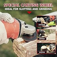 Vista 7 de Juego de 10 discos de molienda de madera para amoladora angular Ruedas de moldeo de madera de 4 o 4 1/2 pulgadas para amoladoras de tocones, eje