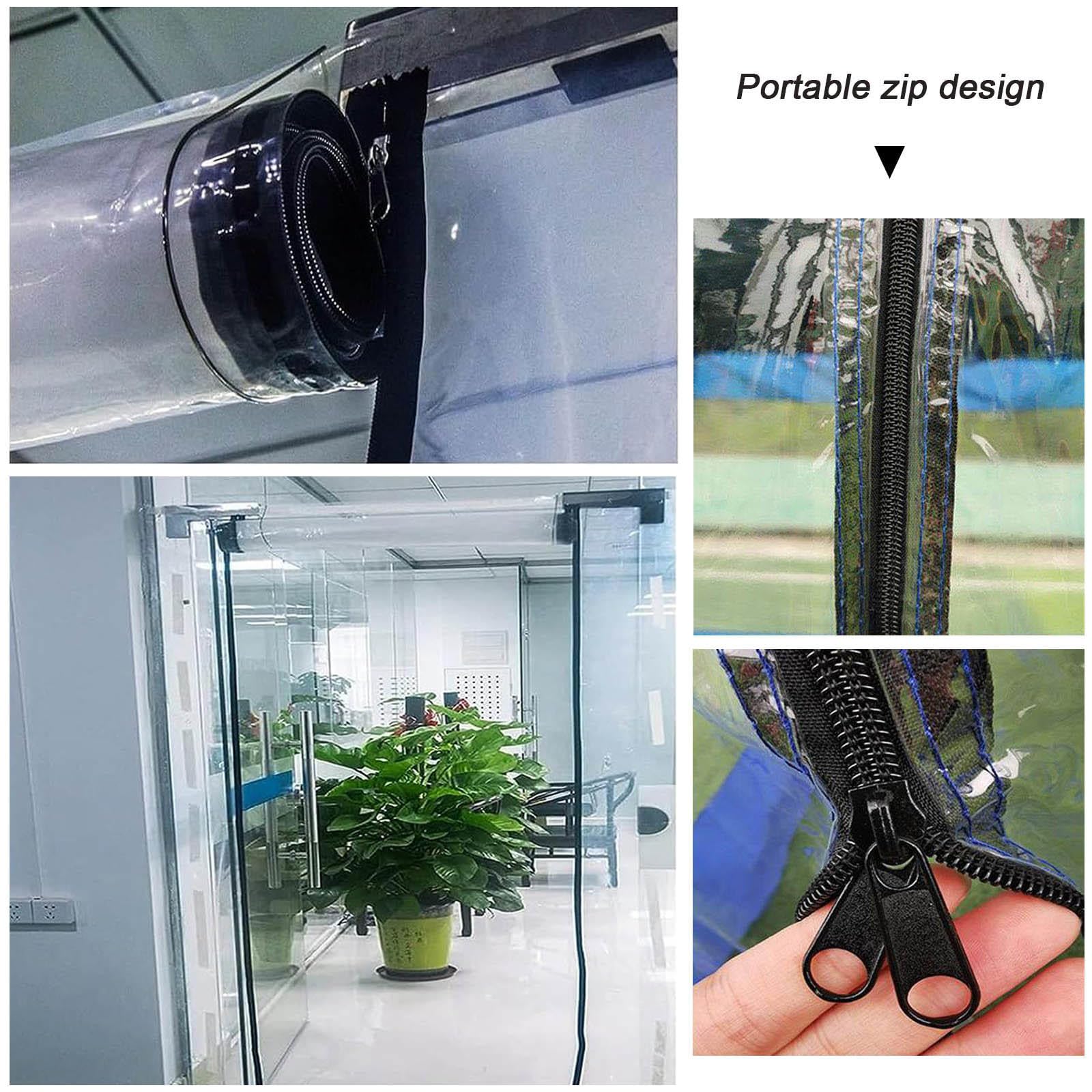 Heavy Du C Telone con porta con cerniera – Copertura impermeabile in PVC trasparente, 0 m, in polivinile, ideale per tende, pannelli laterali per patio, dimensioni: 1-, LxH: 5 x 2,2 m / 16.4x7.2ft