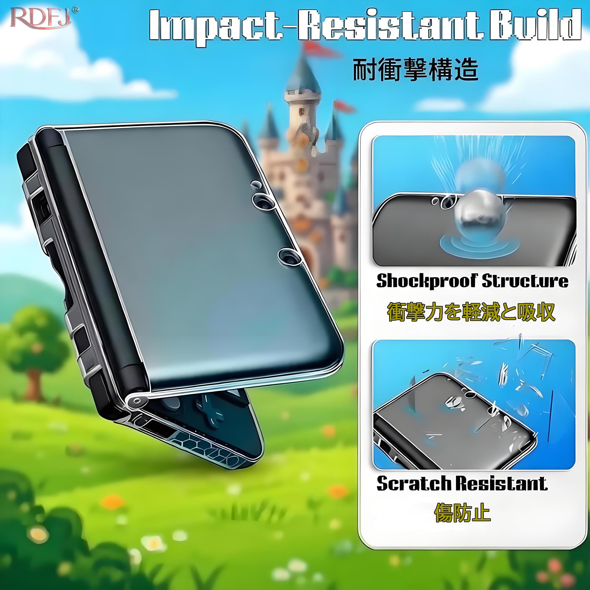 Coque de protection rigide transparente anti-rayures pour 3DS XL | Anti-rayures, coque rigide, matériau PC
