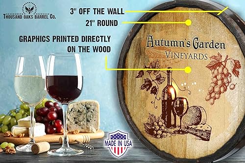 Miniatura 3 de Thousand Oaks Barrel Co. Letrero personalizado de cabeza de barril de whisky de 21 pulgadas, decoración de bar de madera para el hogar, para cueva