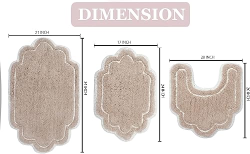 Miniatura 2 de Home Weavers - Tapete de baño 100% algodón copetudo, supersuave y absorbente, lavable a máquina y apto para secadora