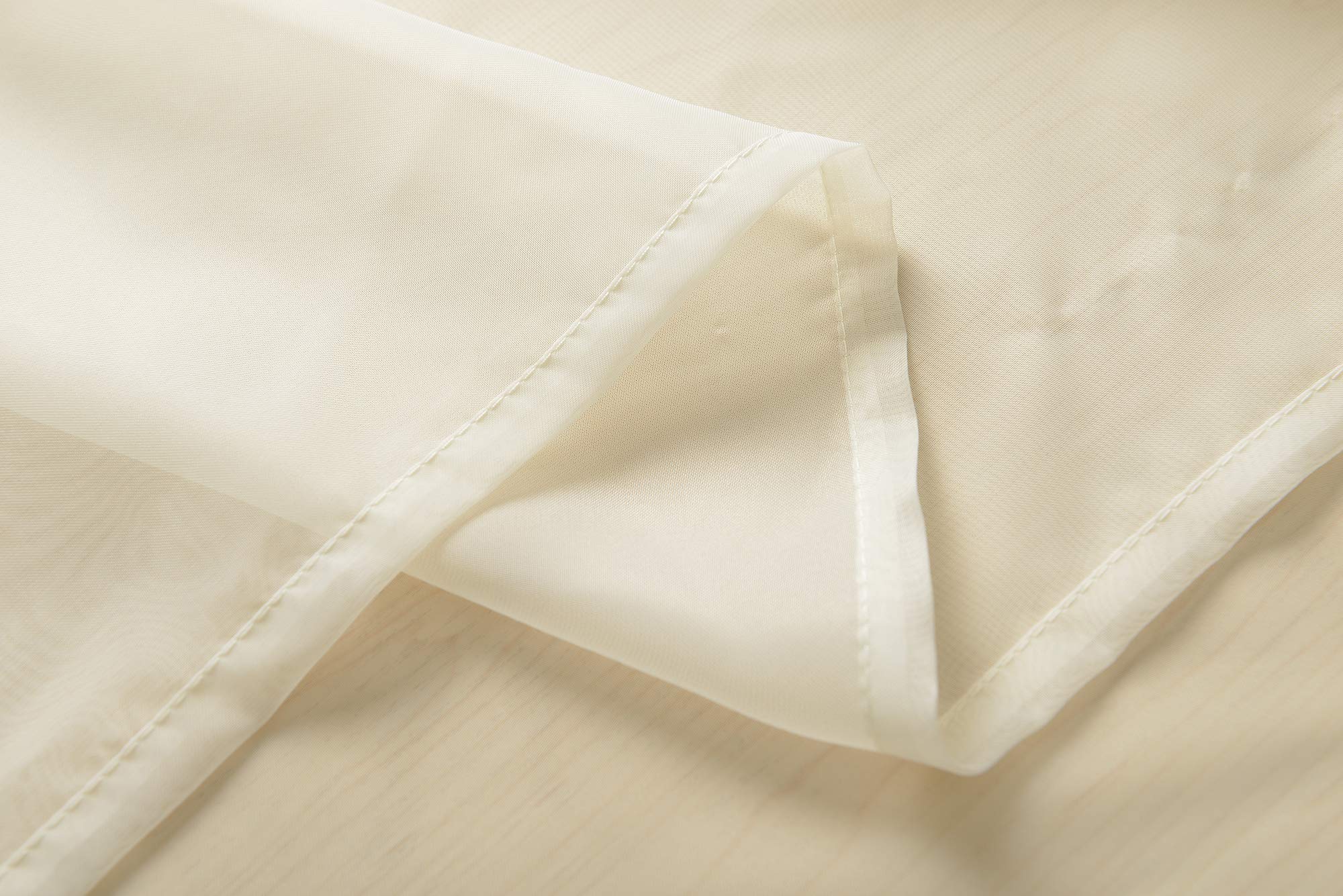 203322 - Set di 2 tende trasparenti con occhielli, chiusura a nastro, 245 x 140 cm (altezza x larghezza), colore: crema, 203322