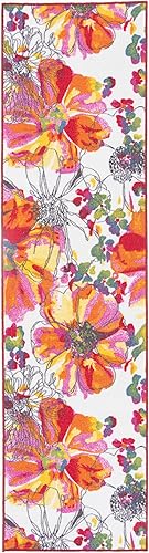 Miniatura 2 de Alfombra antideslizante con diseño de flores brillantes y modernas (antideslizante)