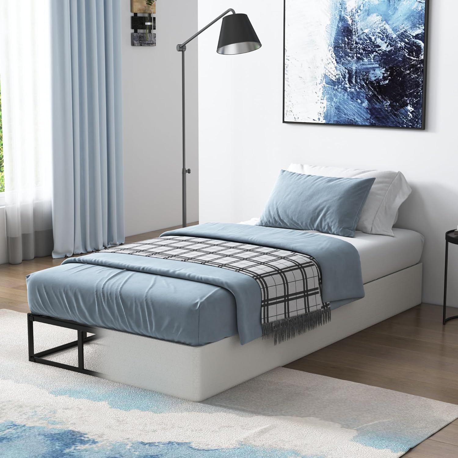 Vehowy 6 Inch Box Spring Twin Size Bed Base,Heavy Duty Metal Mattress Foundation with Fabric Cover 3000 LBS, Easy Assembly