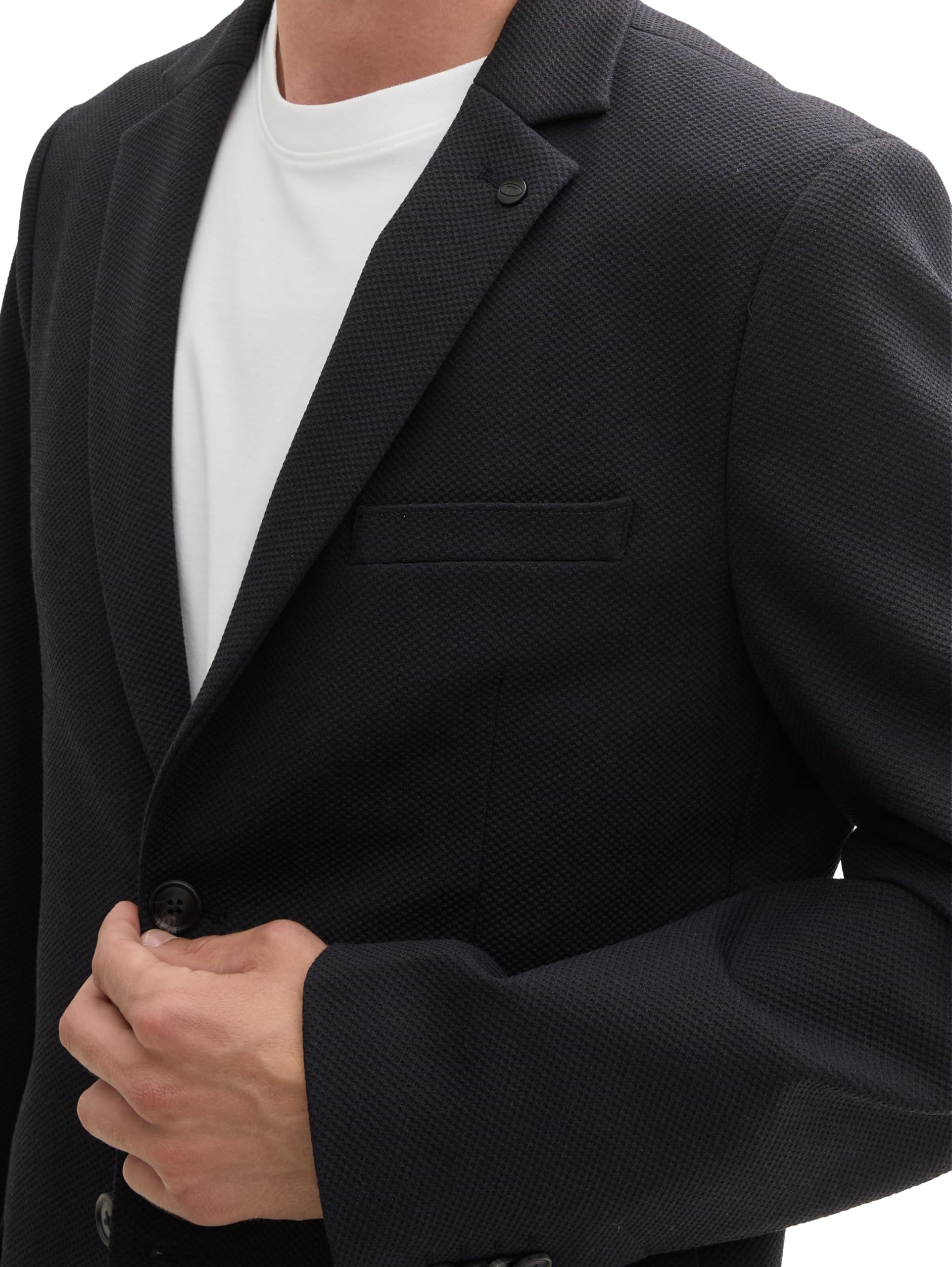 TOM TAILOR Herren 1042867 Blazer mit Piqué Struktur (1er Pack)