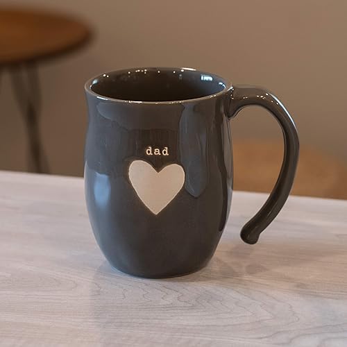 Miniatura 5 de DEMDACO Taza de café de cerámica con diseño de corazón para papá, color gris oscuro, de 16 onzas